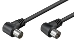 OEM Anténní kabel IEC169-2 černá / Anténní kabel / M-F lomený 90° / 75 Ohm / 2,5 m (11.92.4492)