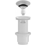 CERANO Umyvadlová výpusť - 5/4“ click-clack s přepadem - neuzavíratelná - plast - 67/82mm - bílá lesklá