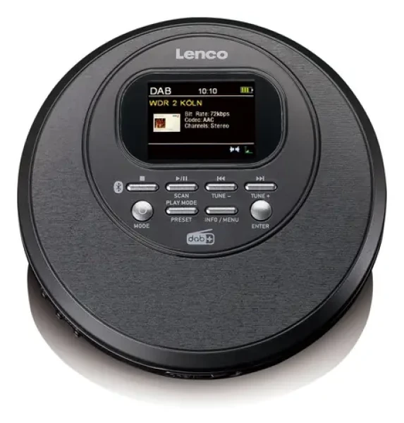 Lenco CD-500BK černá / Přenosný CD přehrávač / MP3 / DAB+ / FM / 3.5mm (CD-500BK)