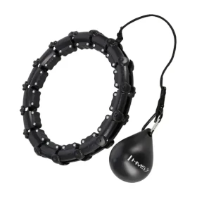 HMS HHW02 Masážní hula hoop se závažím černá (5907695552638)