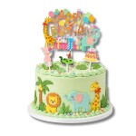 Dortisimo Zápich do dortu Happy Birthday se zvířátky (4 ks)