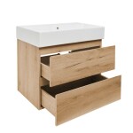 Koupelnová skříňka 2 zásuvková s umyvadlem SAT B-Way 79x50x45 cm dub mat BWAY280OAKU2BI BWAY280OAKU2BI