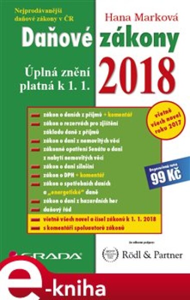 Daňové zákony 2018. Úplná znění k 1. 1. 2018 - Hana Marková e-kniha