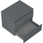 MEXEN/S - Rivel koupelnová skříňka pod umyvadlo 60 cm s deskou, 2 zásuvky, reliéf , grafit mat 91A20-06047-2-BFFC66