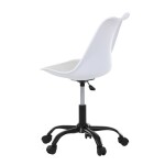 Židle kancelářská, bílá plastová skořepina, sedák bílá látka, kovový kříž