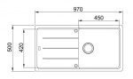 FRANKE - Basis Fragranitový dřez BFG 611, 97x50 cm, matná černá 114.0661.511