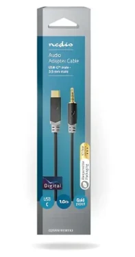 Nedis adaptér USB-C - 3,5 mm jack černý / Adaptér / USB 2.0 / pozlacené konektory / 1 m (CCBW65950AT10)