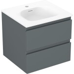 MEXEN/S - Orio koupelnová skříňka 50 cm s umyvadlem Vela, 2 zásuvky, grafit mat/bílá mat 91A10-05047-2-BFF66-W23M01