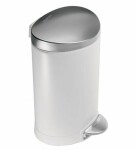 Simplehuman Pedálový odpadkový koš – 6 l / půlkulatý/ FPP bílá/víko a pedál matná ocel (CW1835CB)