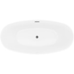MEXEN/S - Lira volně stojící vana vzor 170 x 80, bílá/černá, sifon a přepad černá 52831708075-70