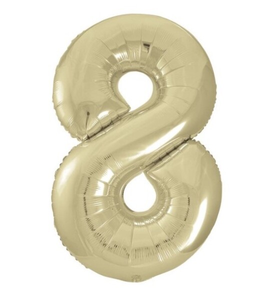 Balónek fóliový narozeniny číslo 8 zlatý 86cm Balónek fóliový narozeniny číslo 8 zlatý 86cm