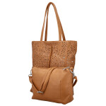 Módní dámský koženkový set kabelek Safira, hnědý