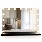 REA - Zrcadlo LED HOLLYWOOD Black 80x60 HOM-12014