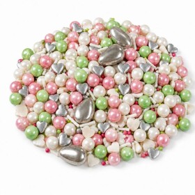 Dortisimo Cukrové zdobení 4Cake bílé, růžové a zelené Spring Colours (50 g)