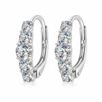 Luxusní stříbrné náušnice Nerissa MOISSANITE + CERTIFIKÁT, Stříbrná certifikát GRA, hadřík na čištění stříbra, dárková krabička