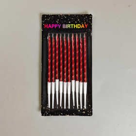 Cake star Dortové svíčky spirálové červené 10ks