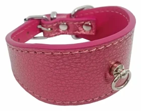 HUHUBAMBOO Obojek Metal růžový S / Pro chrty / 40 mm x 25-30 cm / Hovězí kůže (355424)