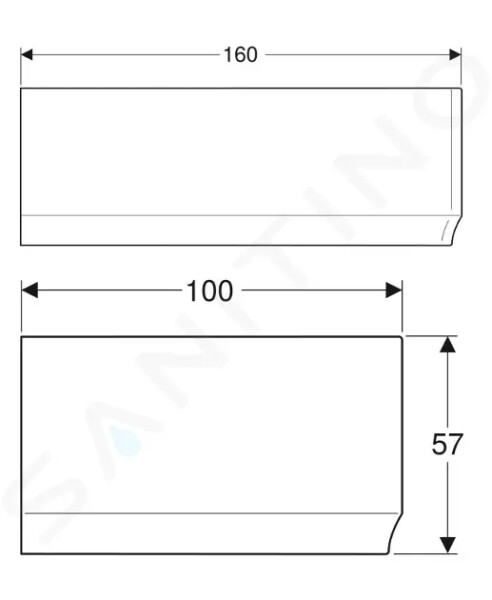 GEBERIT - Selnova Čelní panel pro levou rohovou vanu Selnova, 1600 mm, bílá 554.874.01.1