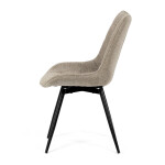Židle jídelní, béžová látka, černý kov, otočný mechanismus 90°/90° (L/P) - funkce reset