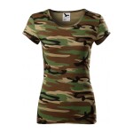 MALFINI Triko dámské PURE krátký rukáv CAMO 150g/m2 100% Ba