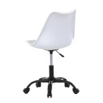 Židle kancelářská, bílá plastová skořepina, sedák bílá látka, kovový kříž