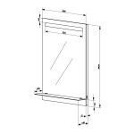 AQUALINE - Zrcadlo s LED osvětlením a policí 60x80cm, kolébkový vypínač ATH53