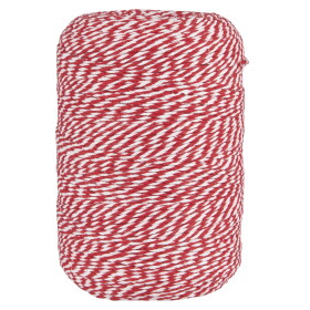 Ib Laursen Dekorativní provázek na špulce Red/White 400 m, červená barva, textil