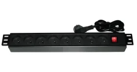 XtendLan Rozvodný panel 19" 8x230V / Rozvodný panel / ČSN / Vypínač / 1,8 m (ZASUVKA8-19)
