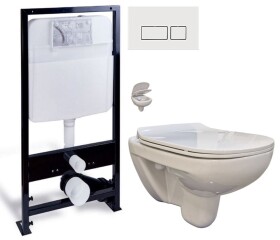PRIM - předstěnový instalační systém s bílým tlačítkem 20/0042 + WC bez oplachového kruhu Edge + SEDÁTKO PRIM_20/0026 42 EG1