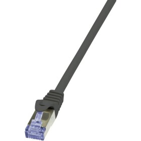 LogiLink CQ4073S RJ45 síťové kabely, propojovací kabely S/FTP 5.00 m černá pozlacené kontakty, samozhášecí, s ochranou 1 ks