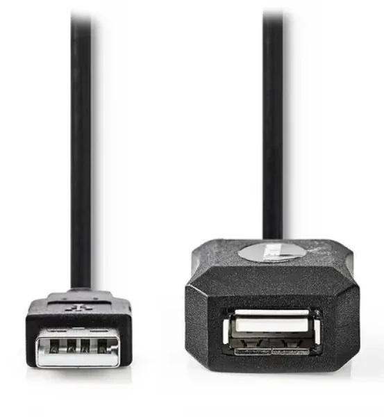 Nedis černá / Aktivní prodlužovací kabel USB 2.0 / USB-A - USB-A / 10 m (CCGL60EXTBK100)