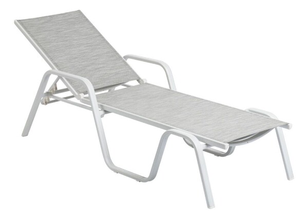 KETTLER BASIC PLUS hliníkové lehátko - bílá / světle šedá