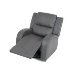 TV a relaxační křeslo, manuální polohování, potah šedá látka v dekoru kůže