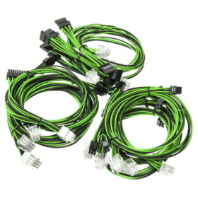 Super Flower Sleeve cable kit černo-zelená / Sada kabelů pro zdroje Super Flower (SF-1000CS-BKGR)