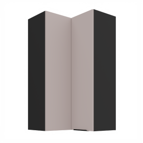 Horní rohová skříňka Arona 60x60 GN-108 2F (90°) Barva korpusu: Černá, Barva dvířek: Kašmír