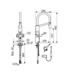 HANSA - Fit Elektronická dřezová baterie Hybrid, elektronický uzavírací ventil, černá/chrom 65262213