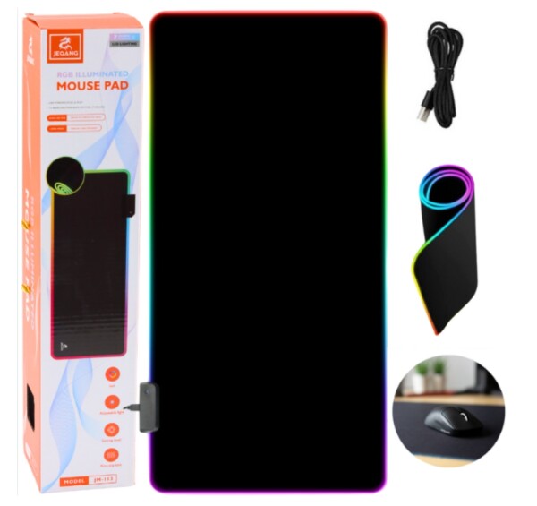 Mamido Herní podložka pod myš a klávesnici s RGB podsvícením 80x30 cm