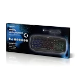 Nedis US herní klávesnice / Membránová klávesnice / LED podsvícení / USB / 1,5 m / US (GKBD100BKUS)
