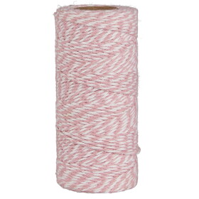 Ib Laursen Bavlněný provázek Pink/White 100 m, růžová barva, textil