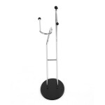 Němý sluha, výška 110 cm, masiv kaučukovník, černé moření, kov chrom