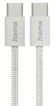Hama Fabric béžová / Nabíjecí kabel / USB-C - USB-C / 1 m / opletený nylon