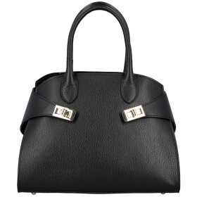 Módní dámská kožená kabelka do ruky Arietta, černá