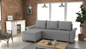 FRONTI Rohová rozkládací sedačka LENOX světlešedá - SAWANA 84 17411