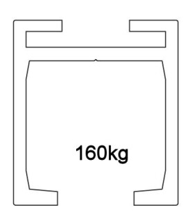 Terno scorrevolli Horní vodící kolejnice Art.160 :: délka 4m (399177)