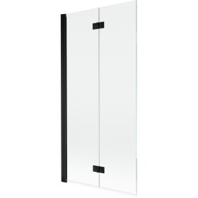 MEXEN - MIST vanová zástěna 90x150 cm 6mm 2-s, černá, čirá, levá 8A9-090-002-70-00-L