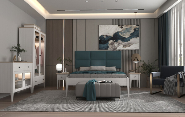 ARTEN (NANO Systems s.r.o.) Manželská buková postel TALO-TA2 (Bílá) ROZMĚR: 140 x 200 cm - ATYP
