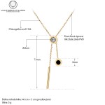 Ocelový náhrdelník se zirkony Stephanie Gold - chirurgická ocel, Zlatá 40 cm + 5 cm (prodloužení)