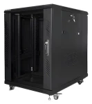 Lanberg 15U 19" černá / Stojanový rozvaděč / 600×800 mm / Flat pack / Volně stojící (FF01-6815-12B)