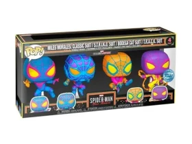 Funko POP! 4 Pack Spider Man Miles Morales (Marvel) Special Edition (Blacklight)