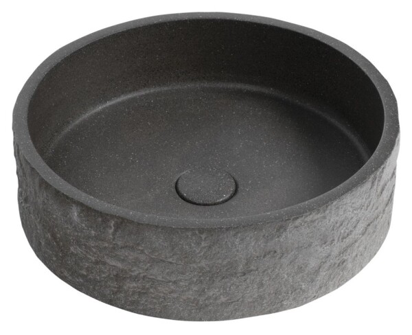 SAPHO - ISPIR betonové umyvadlo včetně výpusti, 40cm, černý granit AR476